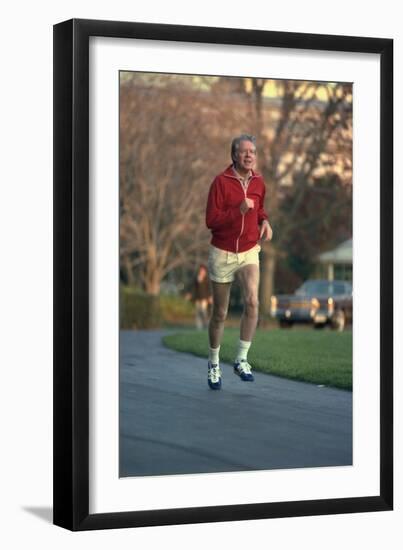 President Jimmy Carter Jogging. Nov. 20 1978-null-Framed Photo