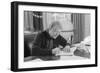 President Jimmy Carter Working at His Desk in the White House Oval Office, 1970s-null-Framed Photo