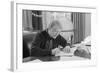 President Jimmy Carter Working at His Desk in the White House Oval Office, 1970s-null-Framed Photo