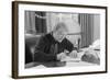 President Jimmy Carter Working at His Desk in the White House Oval Office, 1970s-null-Framed Photo