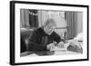 President Jimmy Carter Working at His Desk in the White House Oval Office, 1970s-null-Framed Photo