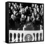 President Joh F. Kennedy Being Sworn in at the Inaugural Ceremony-null-Framed Stretched Canvas