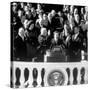 President Joh F. Kennedy Being Sworn in at the Inaugural Ceremony-null-Stretched Canvas