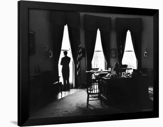 President John F. Kennedy and Attorney Gen. Robert F. Kennedy in the Oval Office at the White House-Art Rickerby-Framed Premium Photographic Print