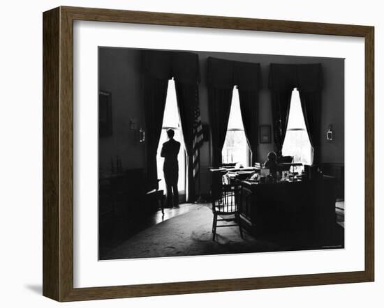 President John F. Kennedy and Attorney Gen. Robert F. Kennedy in the Oval Office at the White House-Art Rickerby-Framed Photographic Print