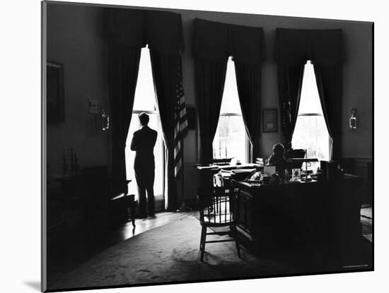 President John F. Kennedy and Attorney Gen. Robert F. Kennedy in the Oval Office at the White House-Art Rickerby-Mounted Photographic Print