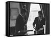 President John F Kennedy and Brother, Attorney General Robert F. Kennedy During the Steel Crisis-Art Rickerby-Framed Stretched Canvas