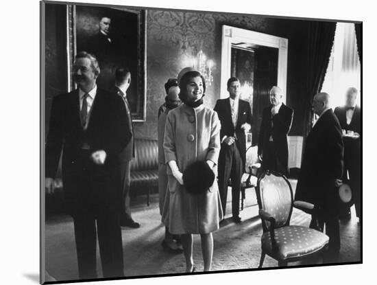 President John F. Kennedy and His Wife on the Day of President Kennedy's Inauguration Ceremony-Ed Clark-Mounted Photographic Print