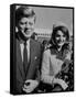 President John F. Kennedy and Wife Arriving at Airport-Art Rickerby-Framed Stretched Canvas