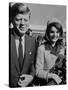President John F. Kennedy and Wife Arriving at Airport-Art Rickerby-Stretched Canvas