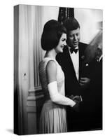 President John F. Kennedy, and Wife Jackie Greeting Guests at Party for Nobel Prize Winners-Art Rickerby-Stretched Canvas