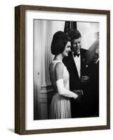 President John F. Kennedy, and Wife Jackie Greeting Guests at Party for Nobel Prize Winners-Art Rickerby-Framed Premium Photographic Print