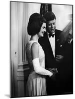 President John F. Kennedy, and Wife Jackie Greeting Guests at Party for Nobel Prize Winners-Art Rickerby-Mounted Premium Photographic Print