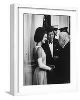 President John F. Kennedy and Wife Jackie with Poet Robert Frost at the White House-Art Rickerby-Framed Photographic Print