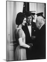 President John F. Kennedy and Wife Jackie with Poet Robert Frost at the White House-Art Rickerby-Mounted Photographic Print