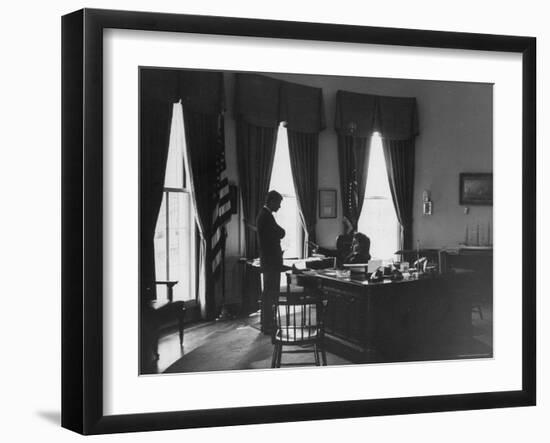 President John F. Kennedy at Time of the Crisis over the Raise in Steel Prices-Art Rickerby-Framed Premium Photographic Print