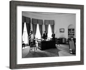 President John F. Kennedy in Oval Office with Brother, Attorney General Robert F. Kennedy-Art Rickerby-Framed Photographic Print