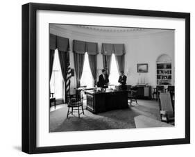 President John F. Kennedy in Oval Office with Brother, Attorney General Robert F. Kennedy-Art Rickerby-Framed Photographic Print