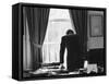 President John F. Kennedy in the Oval Office During the Steel Crisis-null-Framed Stretched Canvas