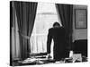 President John F. Kennedy in the Oval Office During the Steel Crisis-null-Stretched Canvas