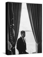 President John F. Kennedy in the Oval Office During the Steel Crisis-null-Stretched Canvas