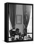 President John F. Kennedy in the Oval Office During the Steel Crisis-null-Framed Stretched Canvas