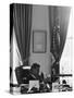 President John F. Kennedy in the Oval Office During the Steel Crisis-null-Stretched Canvas