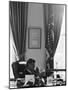 President John F. Kennedy in the Oval Office During the Steel Crisis-null-Mounted Photographic Print