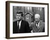 President John F. Kennedy Meeting with Former President Dwight Eisenhower at Camp David-Ed Clark-Framed Photographic Print