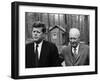 President John F. Kennedy Meeting with Former President Dwight Eisenhower at Camp David-Ed Clark-Framed Photographic Print