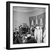 President John F. Kennedy Signing the Equal Pay Act-Stocktrek Images-Framed Photographic Print