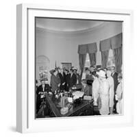 President John F. Kennedy Signing the Equal Pay Act-Stocktrek Images-Framed Photographic Print