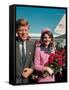 President John F. Kennedy Standing with Wife Jackie After Their Arrival at the Airport-Art Rickerby-Framed Stretched Canvas