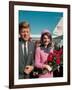 President John F. Kennedy Standing with Wife Jackie After Their Arrival at the Airport-Art Rickerby-Framed Photographic Print