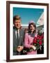 President John F. Kennedy Standing with Wife Jackie After Their Arrival at the Airport-Art Rickerby-Framed Photographic Print