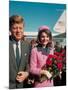 President John F. Kennedy Standing with Wife Jackie After Their Arrival at the Airport-Art Rickerby-Mounted Photographic Print