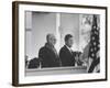 President John F. Kennedy Stands at His Inauguration Ceremonies with His Father Joseph P. Kennedy-Joe Scherschel-Framed Photographic Print