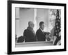 President John F. Kennedy Stands at His Inauguration Ceremonies with His Father Joseph P. Kennedy-Joe Scherschel-Framed Photographic Print