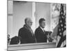 President John F. Kennedy Stands at His Inauguration Ceremonies with His Father Joseph P. Kennedy-Joe Scherschel-Mounted Photographic Print