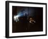 President John F. Kennedy Viewing a Film in Press Secretary Pierre Salinger's Office-Paul Schutzer-Framed Photographic Print