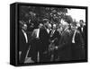 President John F. Kennedy Visits with Reporters-Stocktrek Images-Framed Stretched Canvas