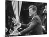President John F. Kennedy, Waving at Crowd During Speech-John Dominis-Mounted Photographic Print