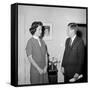 President John F. Kennedy with a Former White House Staff Member-Stocktrek Images-Framed Stretched Canvas