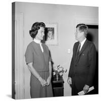 President John F. Kennedy with a Former White House Staff Member-Stocktrek Images-Stretched Canvas