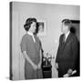 President John F. Kennedy with a Former White House Staff Member-Stocktrek Images-Stretched Canvas