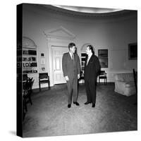 President John F. Kennedy with a Visitor at the White House-Stocktrek Images-Stretched Canvas