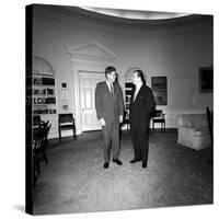 President John F. Kennedy with a Visitor at the White House-Stocktrek Images-Stretched Canvas