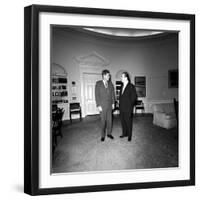President John F. Kennedy with a Visitor at the White House-Stocktrek Images-Framed Photographic Print