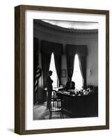 President John F. Kennedy with Brother, Attorney General Robert Kennedy in White House Office-Art Rickerby-Framed Photographic Print