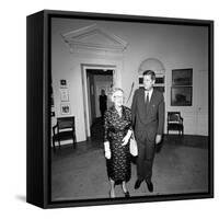 President John F. Kennedy with Newspaper Publisher Inside White House-Stocktrek Images-Framed Stretched Canvas